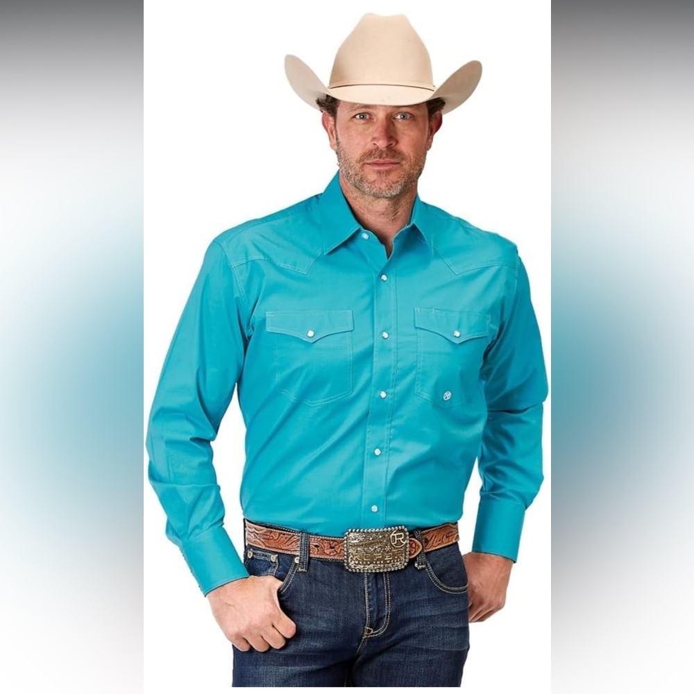 Coevals Club Mens Western Cowboy Pearl Snap Dress Long Sleeve Shirt